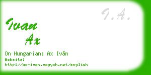 ivan ax business card